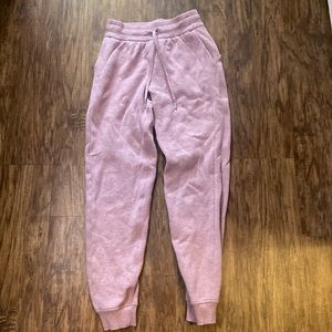 Never worn Lululemon pink scuba joggers size 2!
